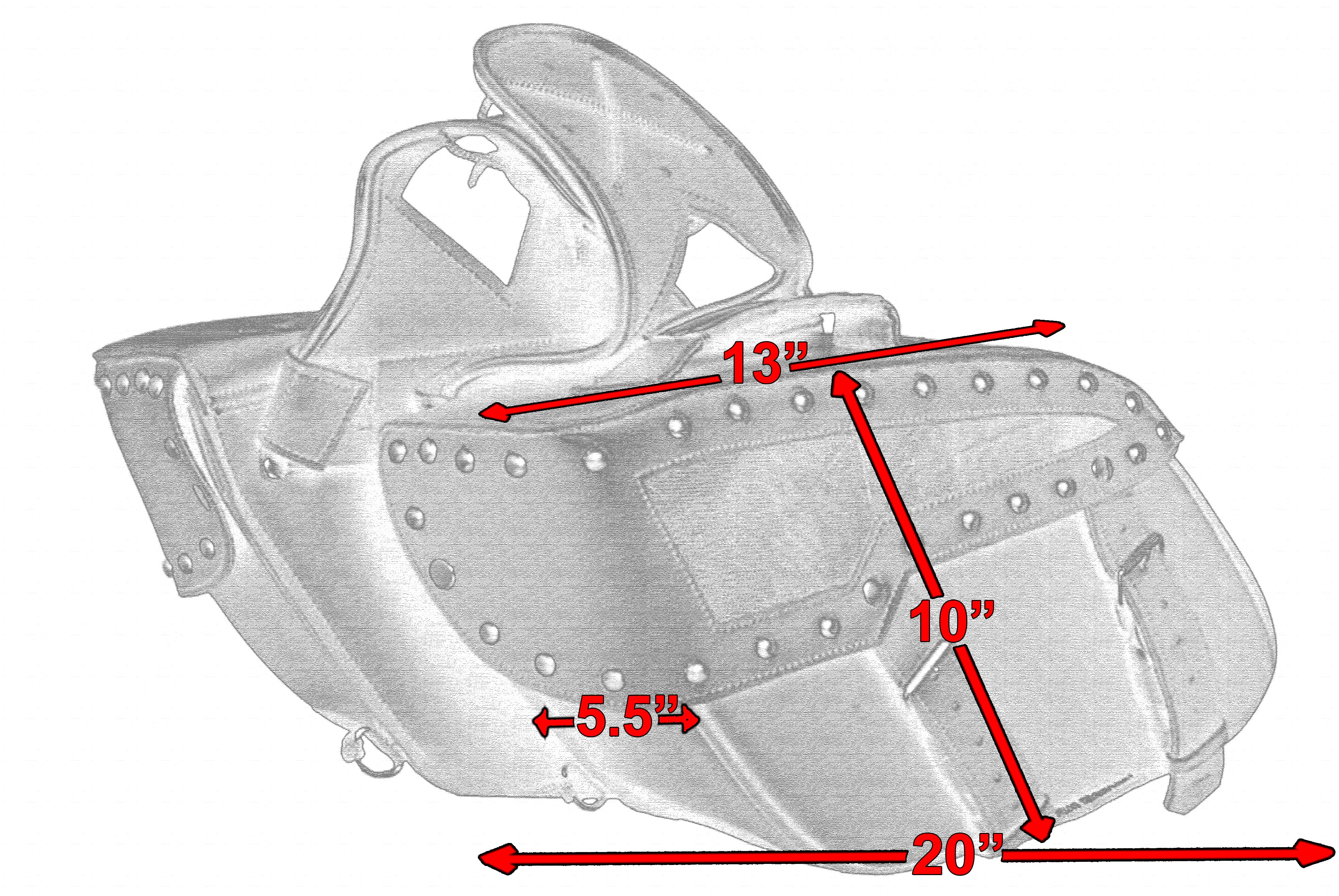 DS Two Strap Saddle Bag w/ Studs